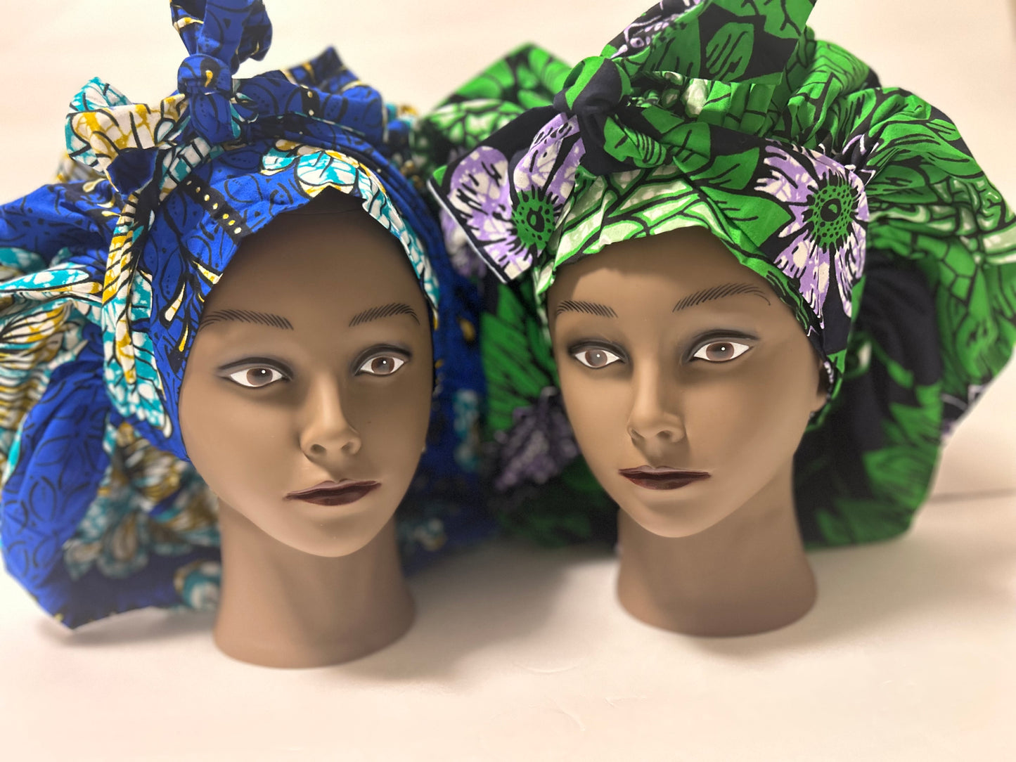 Maxi Double Tie African print and Satin Bonnets