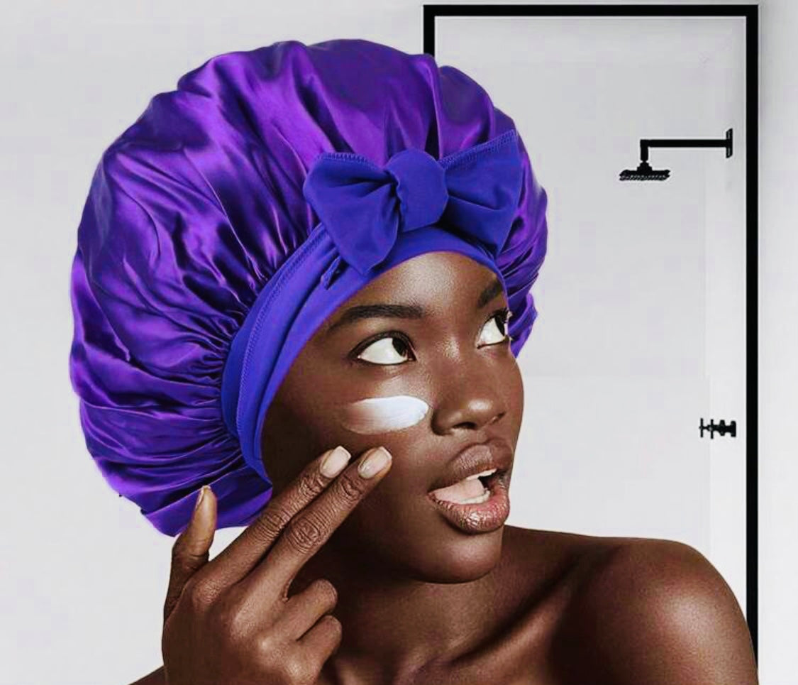Double Tie Stretchy Silk Bonnet