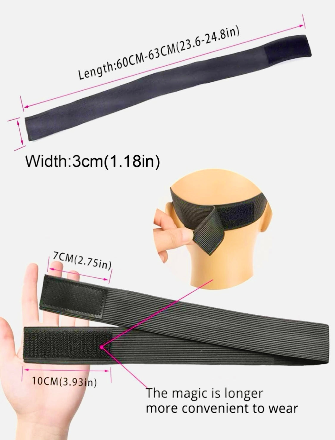 Wig Elastic bands for Secure Edges