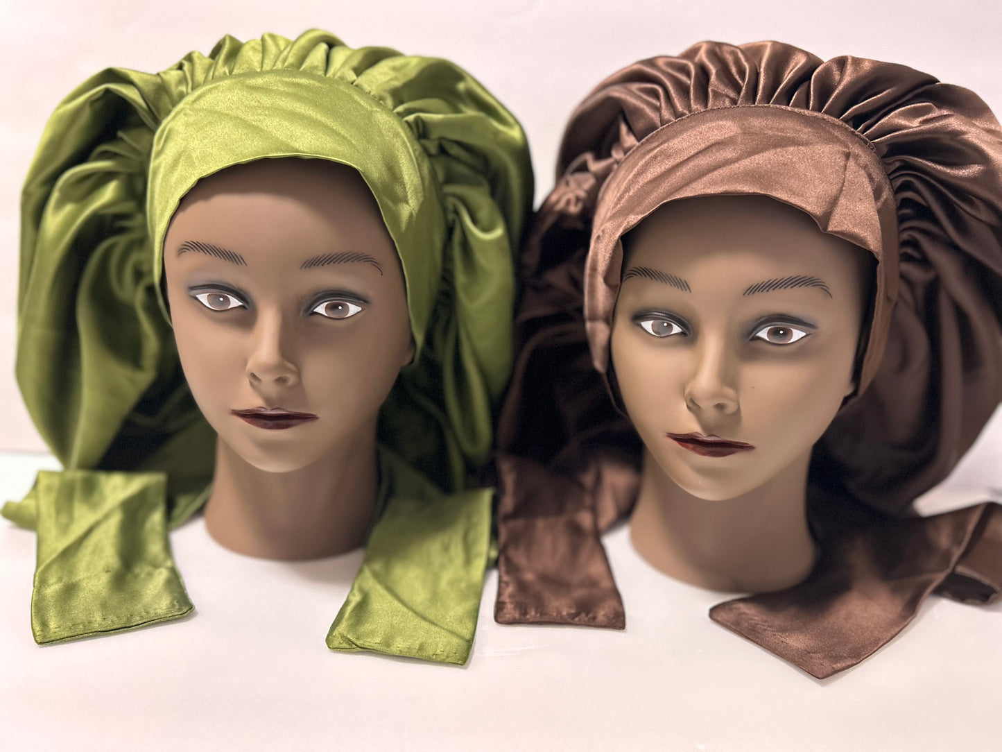 Maxi Double Tie Satin Bonnets