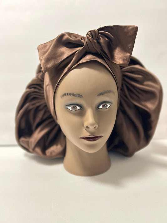 Maxi Double Tie Satin Bonnets