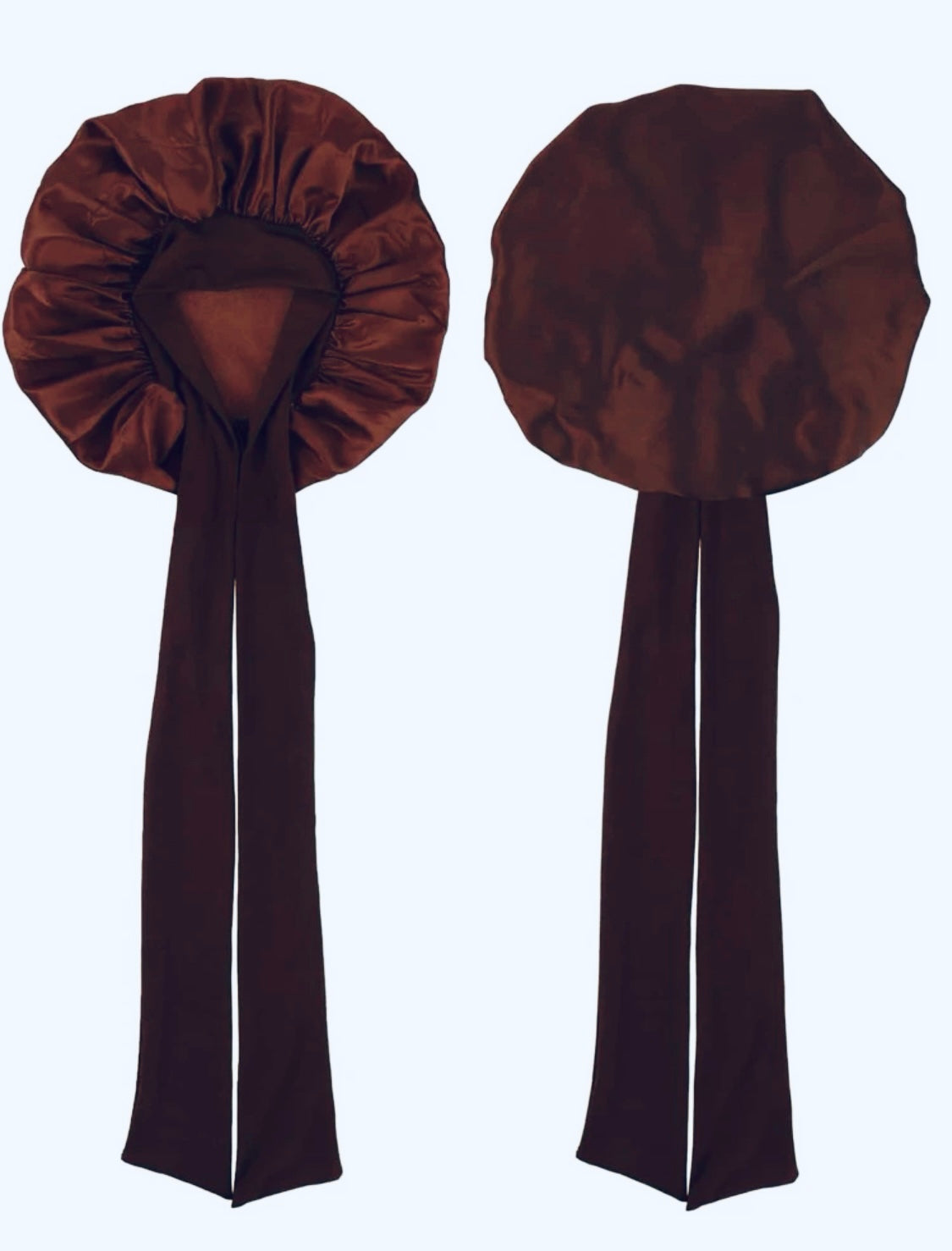 Double tie long stretchy silk bonnet