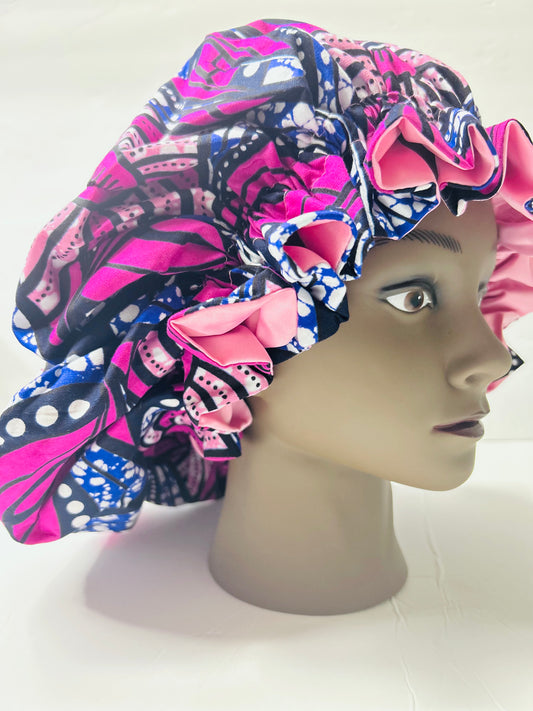 Maxi African print with Satin Bonnets