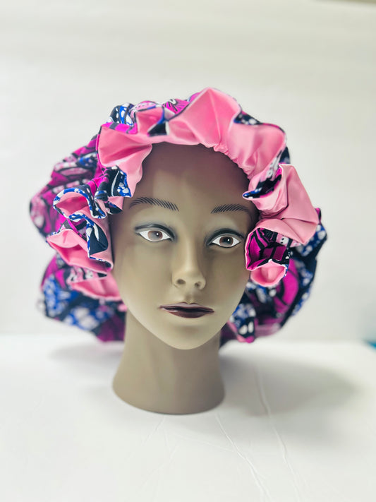 Maxi African print with Satin Bonnets