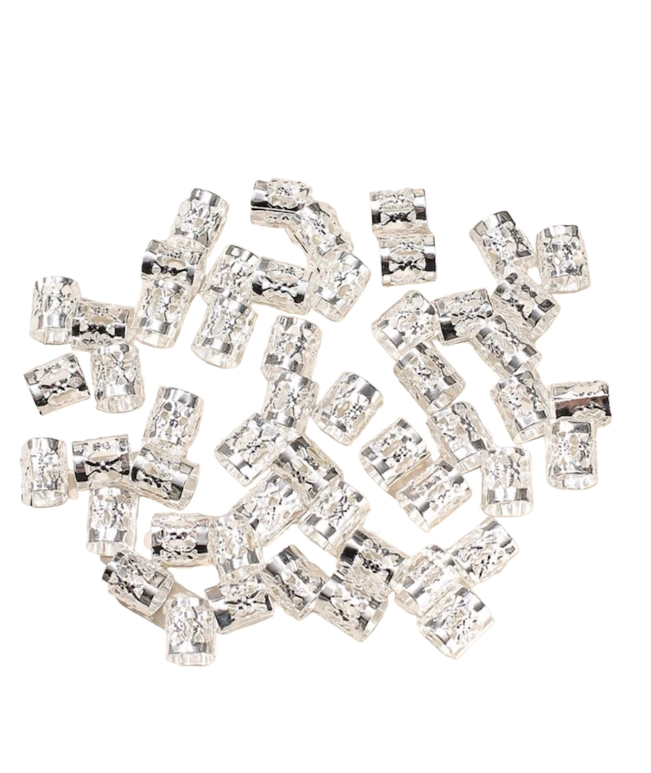 Metal Charm Hair Ring Cuffs - 25pc